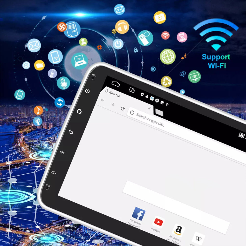 10.1" Rotatable 1Din Car Stereo Radio 64GB Android 14 Apple CarPlay Auto GPS NAV