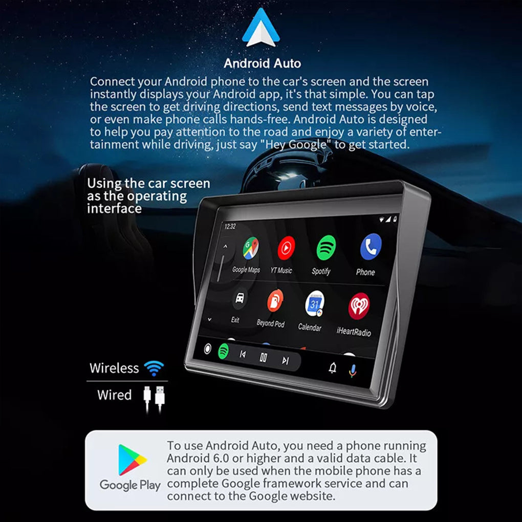 7 inch portable car bluetooth MP5 player HD large screen wireless Carplay