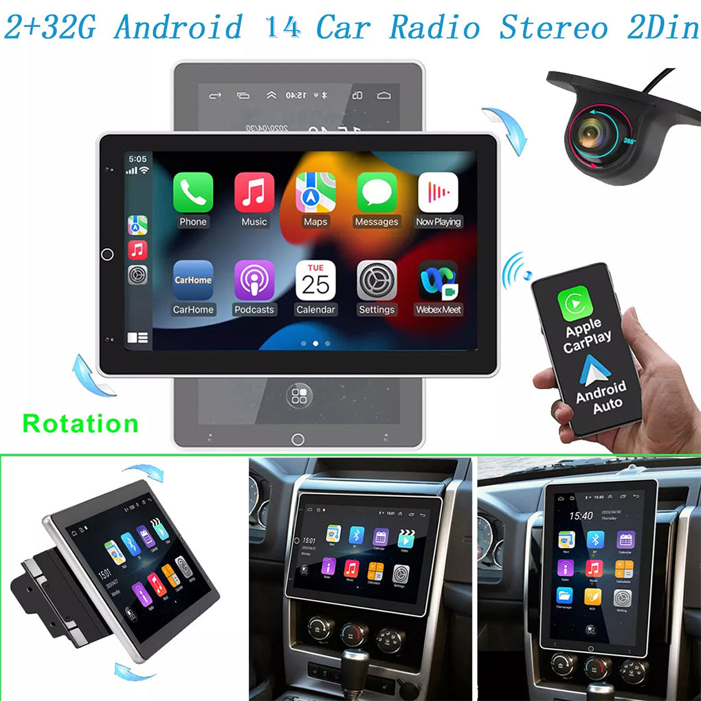 10.1 inch Android 14 rotating screen car navigation