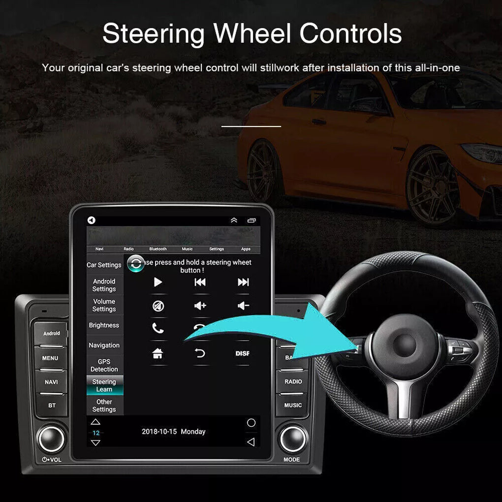 9.7" 2Din Car Stereo Radio Player GPS Carplay Wifi Android Auto Camera Android 14