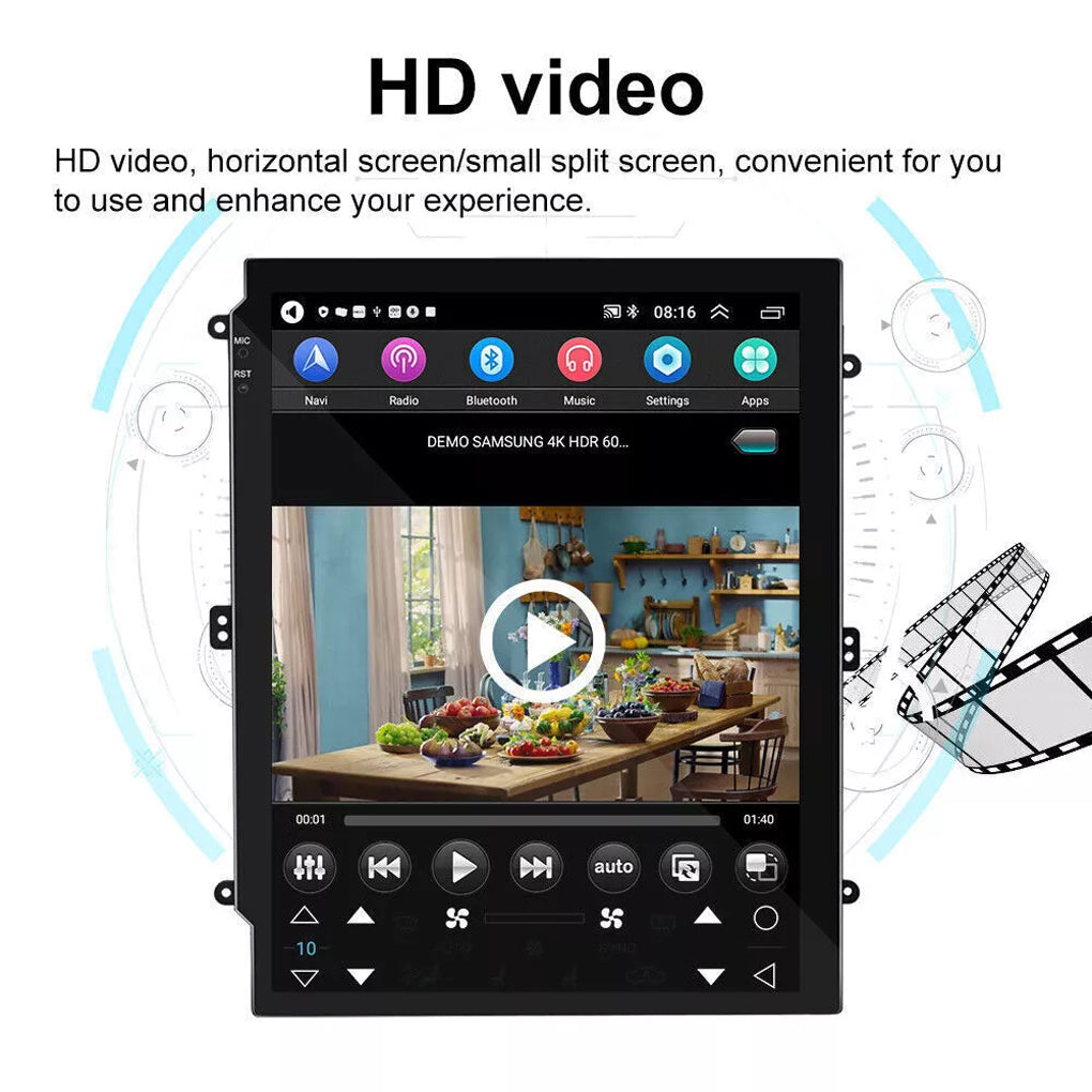 9.7" 2Din Car Stereo Radio Player GPS Carplay Wifi Android Auto Camera Android 14