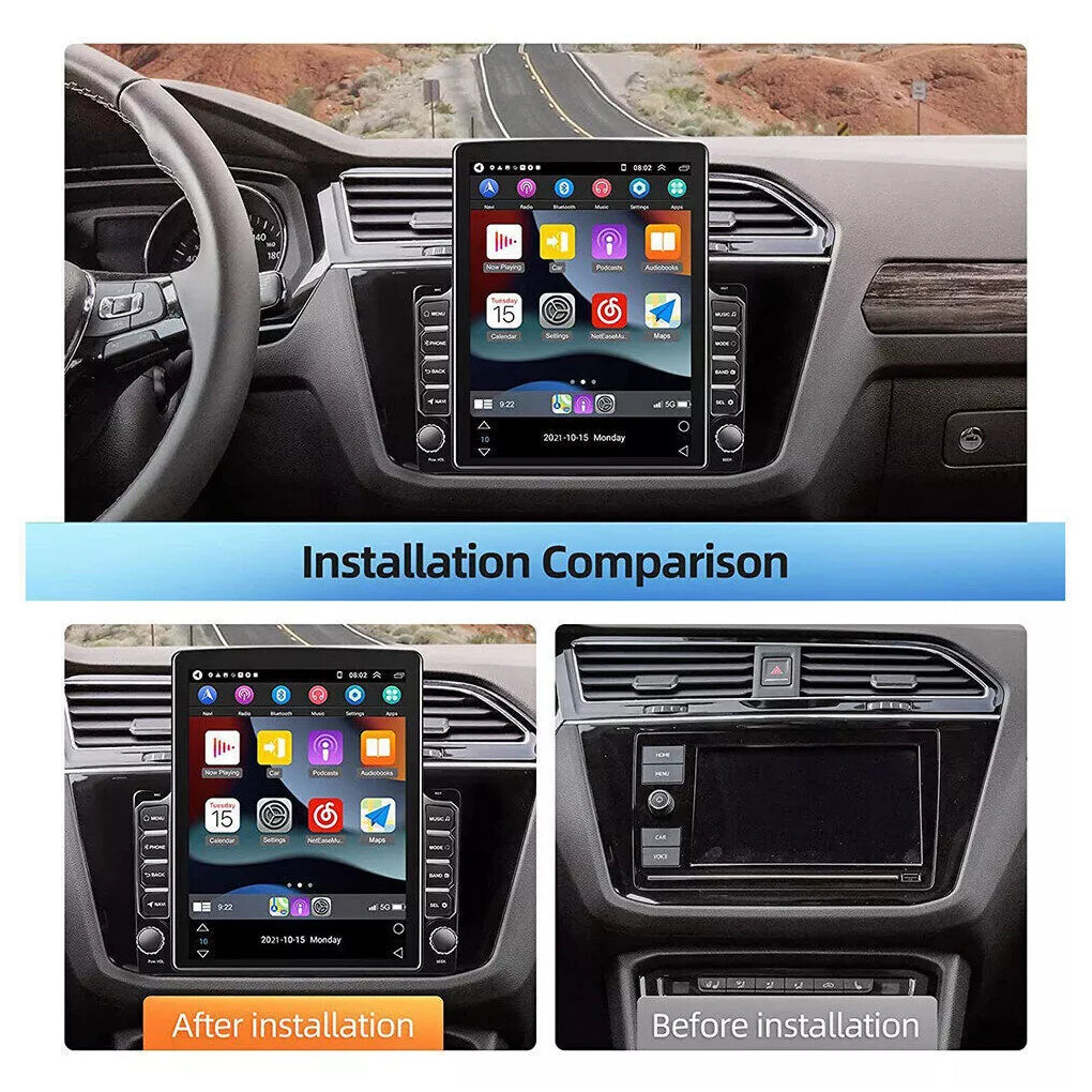 9.7" 2Din Car Stereo Radio Player GPS Carplay Wifi Android Auto Camera Android 14