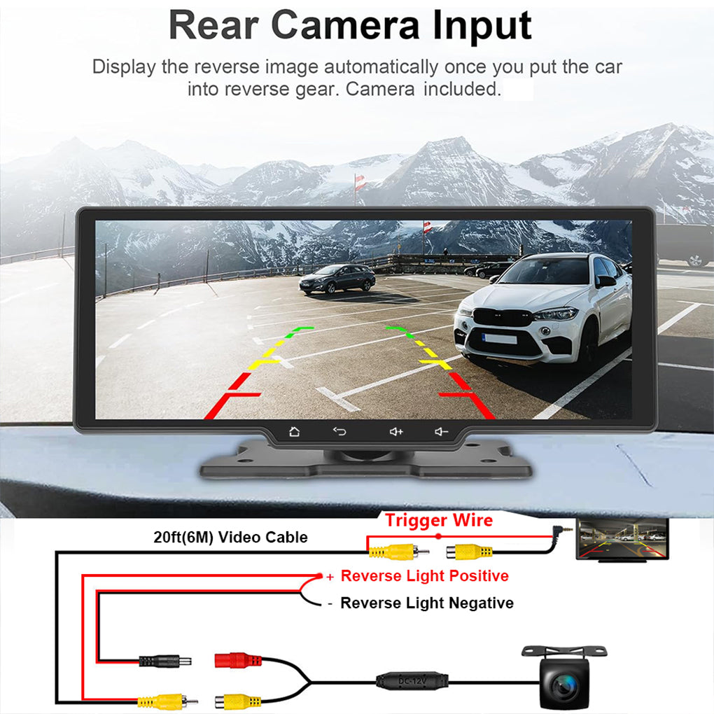 10" Portable Car Stereo Wireless Apple Carplay & Android Auto Radio Touch Screen