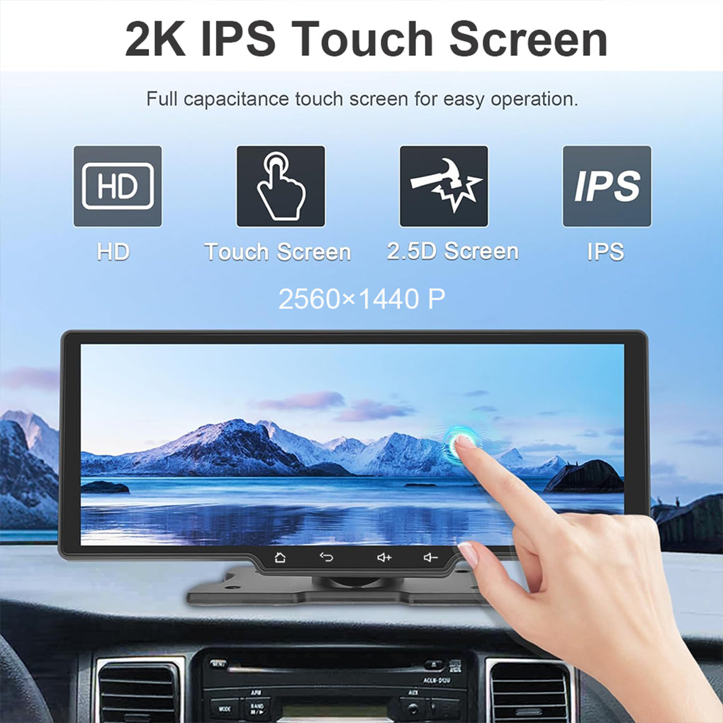 10" Portable Car Stereo Wireless Apple Carplay & Android Auto Radio Touch Screen