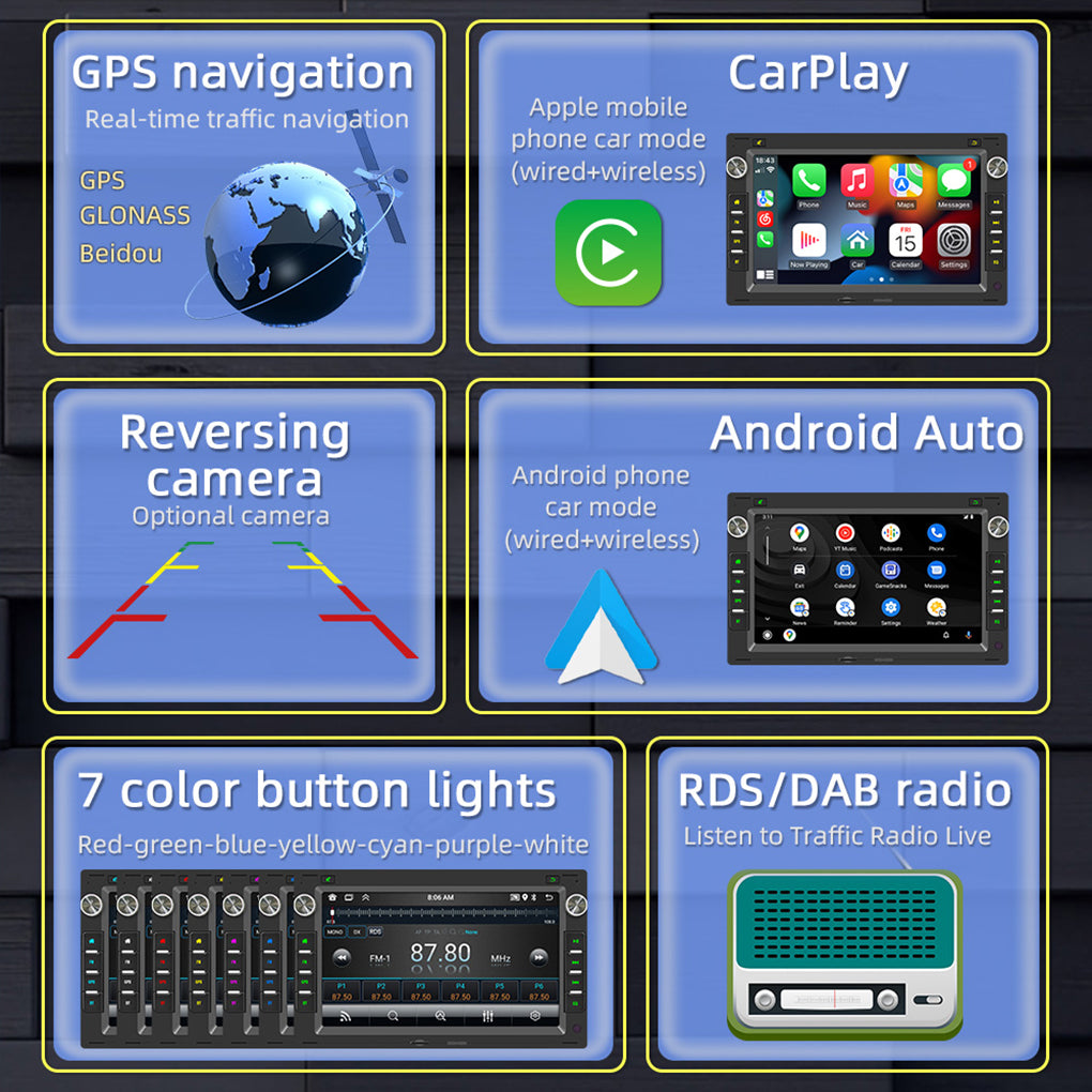 DAB+ Android 14 Car Radio GPS Navi For VW Polo 9N Golf Jetta MK4 Passat+Camera