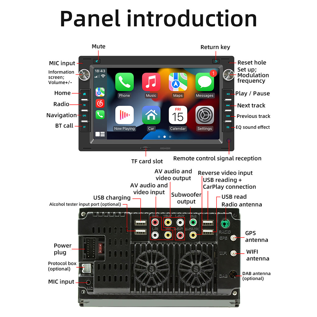 7" 2DIN Android 14 64GB Car Radio GPS Navi For VW Golf MK4 Polo Passat B5 JETTA