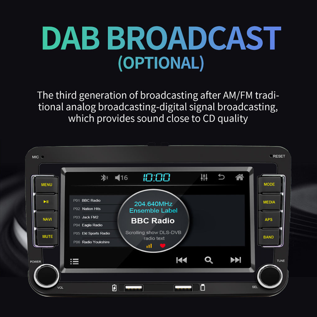DAB+ 7" Android 13 Car Radio GPS Navi For VW Golf 5 6 Polo T5 Touran with Camera