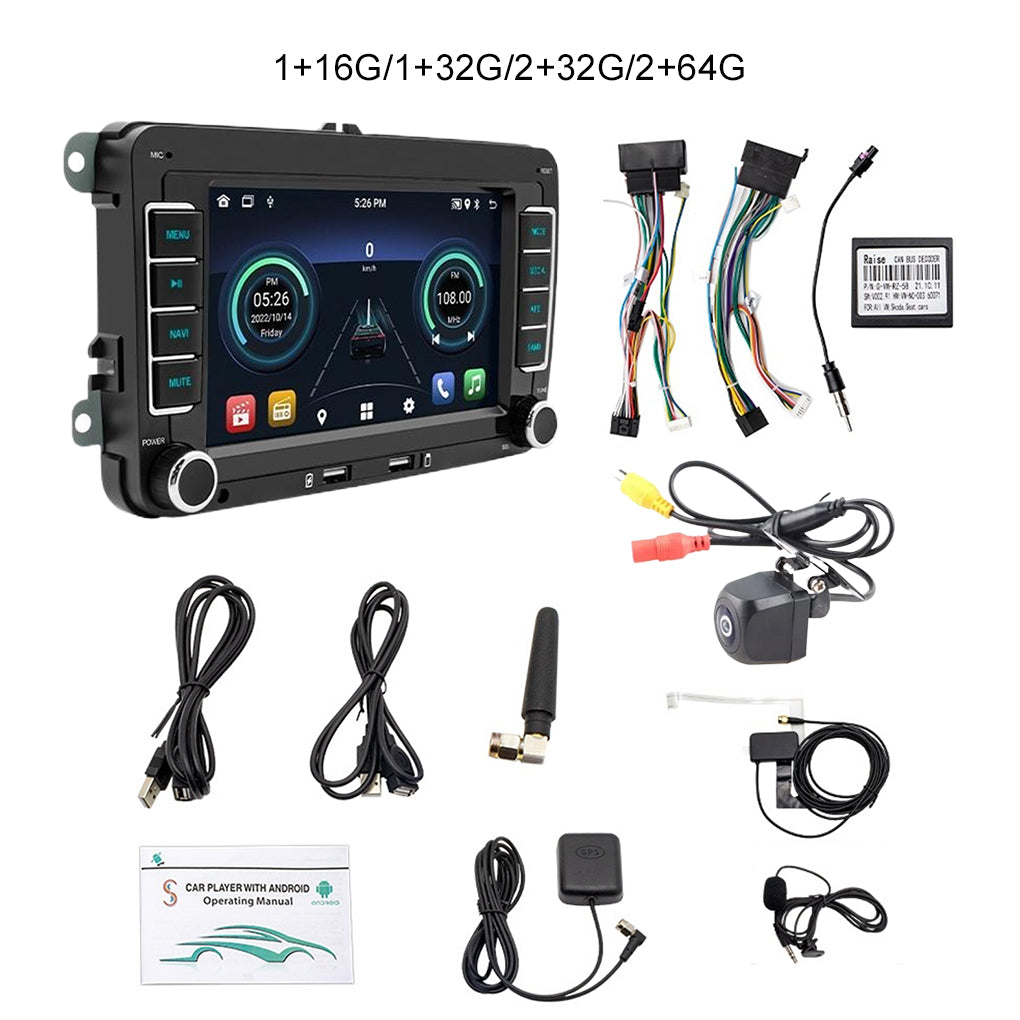 DAB+ 7" Android 13 Car Radio GPS Navi For VW Golf 5 6 Polo T5 Touran with Camera