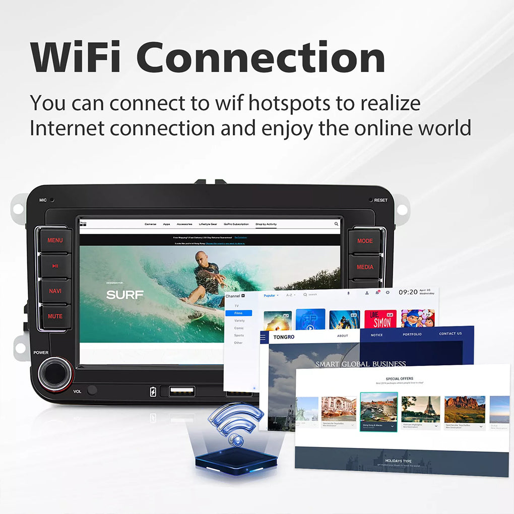 7 inch Android 14 dual USB GPS Android navigation for Volkswagen VW Golf MK5 MK6 Jetta Passat CC car radio carplay