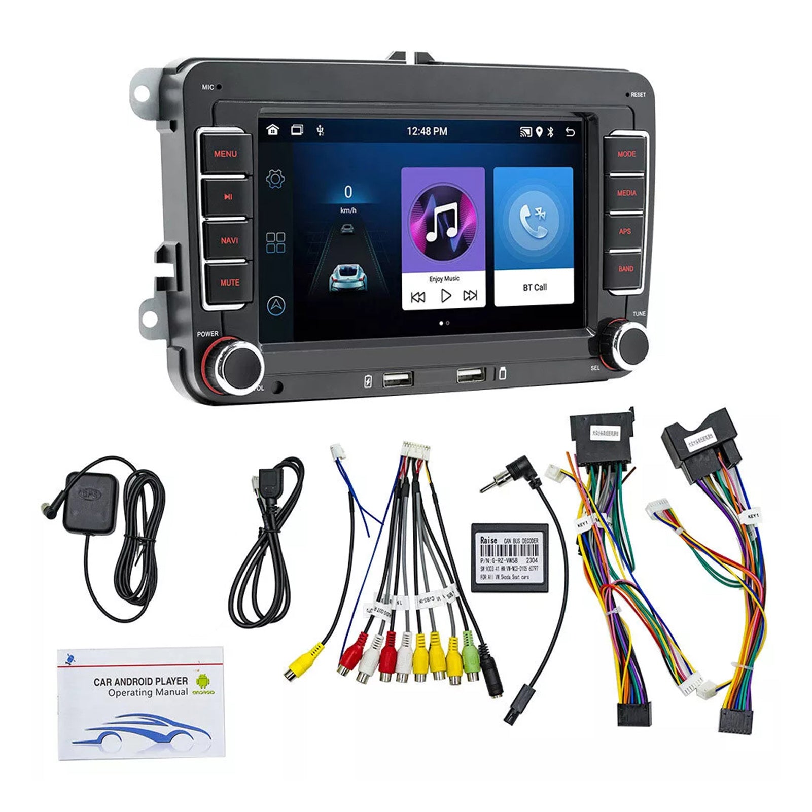 For VW GOLF MK5 MK6 7" Fit Apple Carplay Car Stereo Radio Android 14 GPS Player