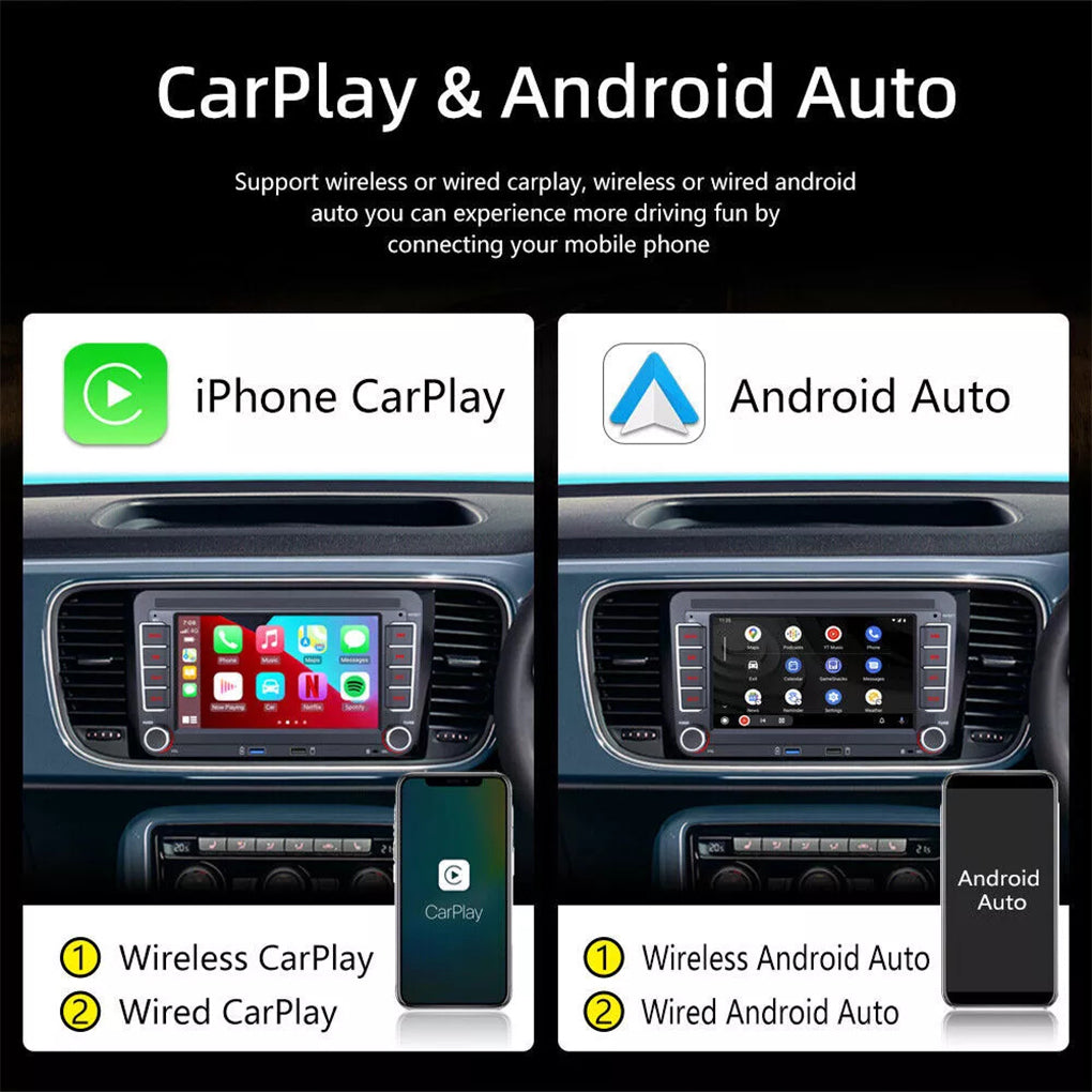 For VW GOLF MK5 MK6 7" Fit Apple Carplay Car Stereo Radio Android 14 GPS Player