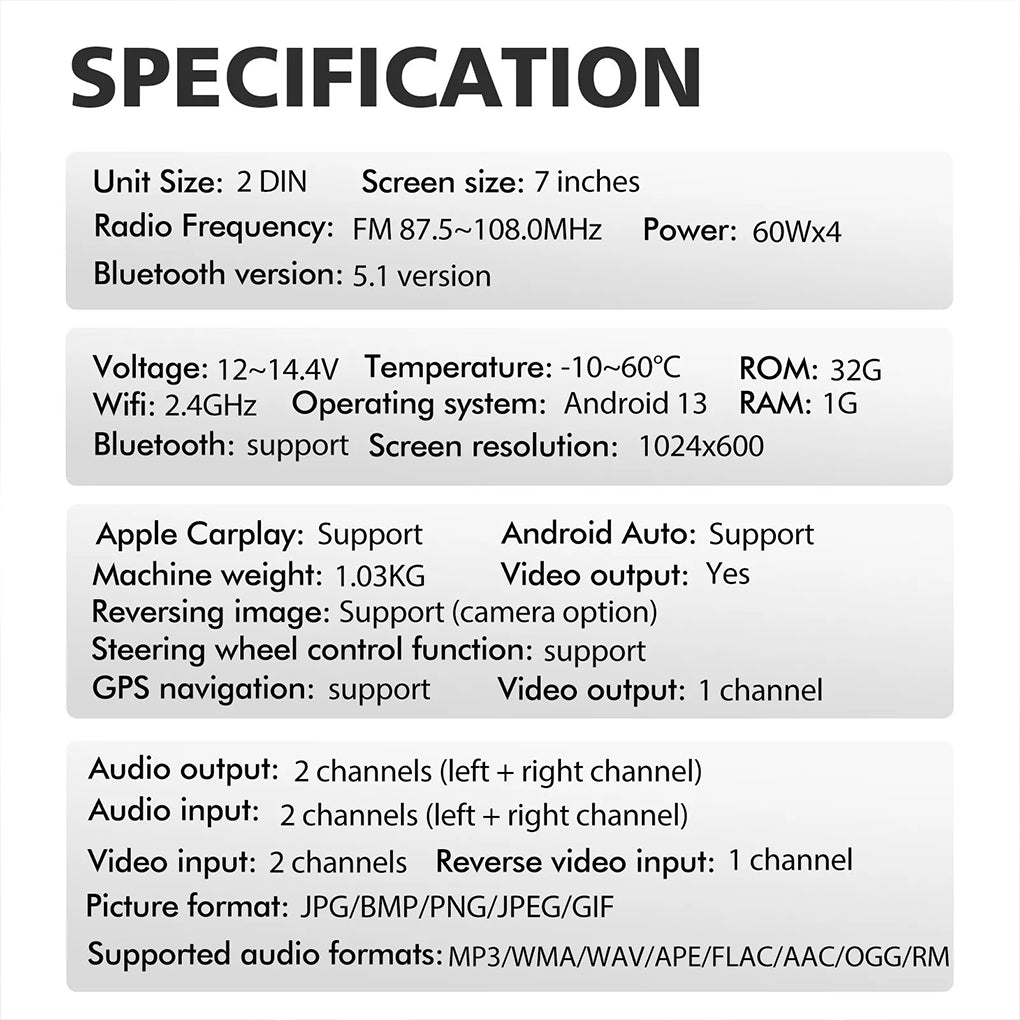 For VW GOLF MK5 MK6 7" Fit Apple Carplay Car Stereo Radio Android 14 GPS Player