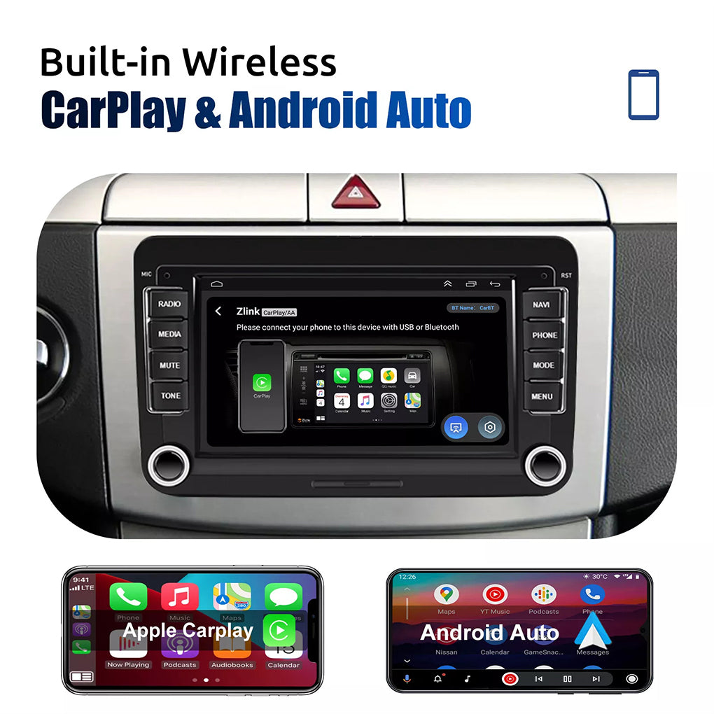 7 inch Android 14GPS Android navigation host reversing image mobile phone interconnection suitable for Volkswagen VW Golf MK5 MK6 Jetta Passat CC car radio carplay