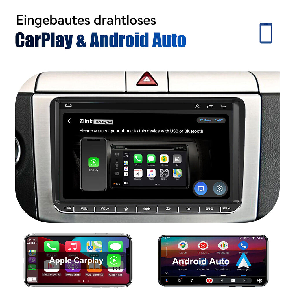 Android 14 Carplay Car Radio GPS NAVI RDS For VW GOLF 5 6 Touran EOS Tiguan Polo