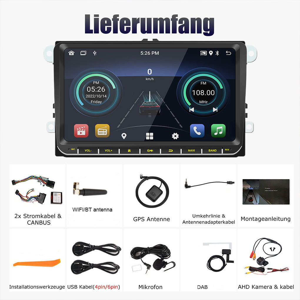 DAB+ 9" Android Car Radio Carplay GPS For VW Golf 5 6 Polo 6R Touran Tiguan Navi