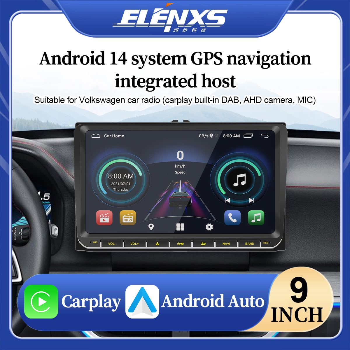DAB+ 9" Android Car Radio Carplay GPS For VW Golf 5 6 Polo 6R Touran Tiguan Navi