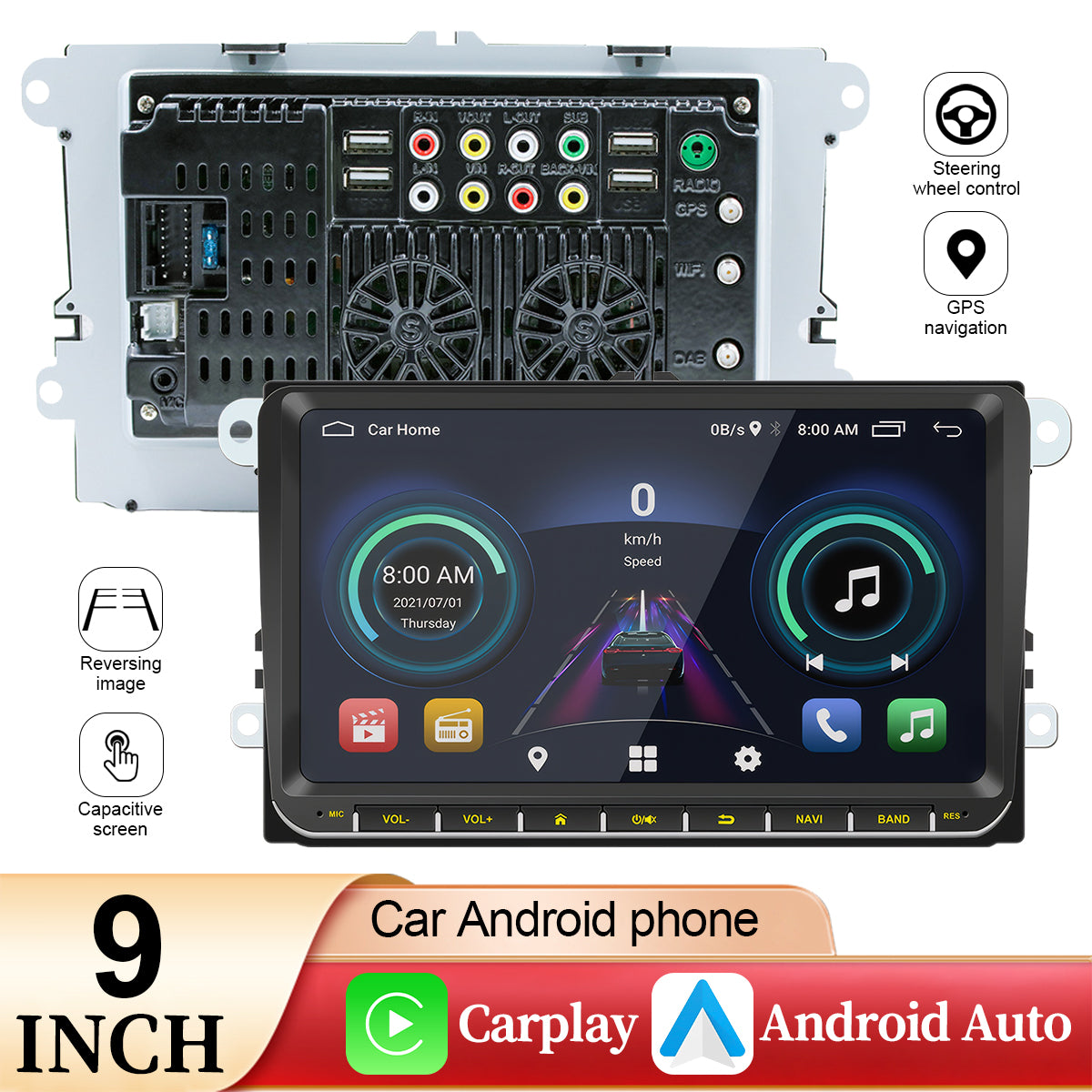 DAB+ 9" Android Car Radio Carplay GPS For VW Golf 5 6 Polo 6R Touran Tiguan Navi