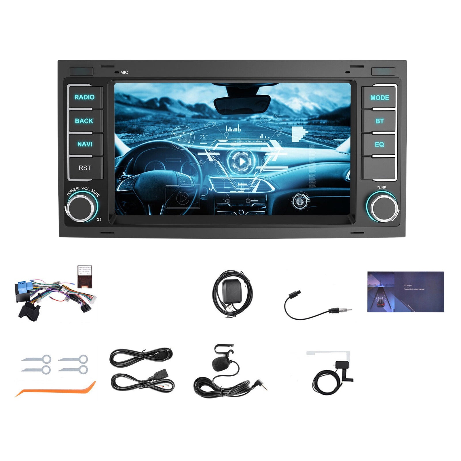 For VW T5 Multivan Transporter DAB+ Android 14 Car Radio Carplay GPS Navi RDS BT