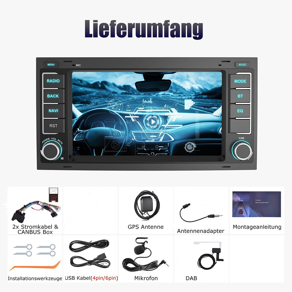 For VW T5 Multivan Transporter DAB+ Android 14 Car Radio Carplay GPS Navi RDS BT
