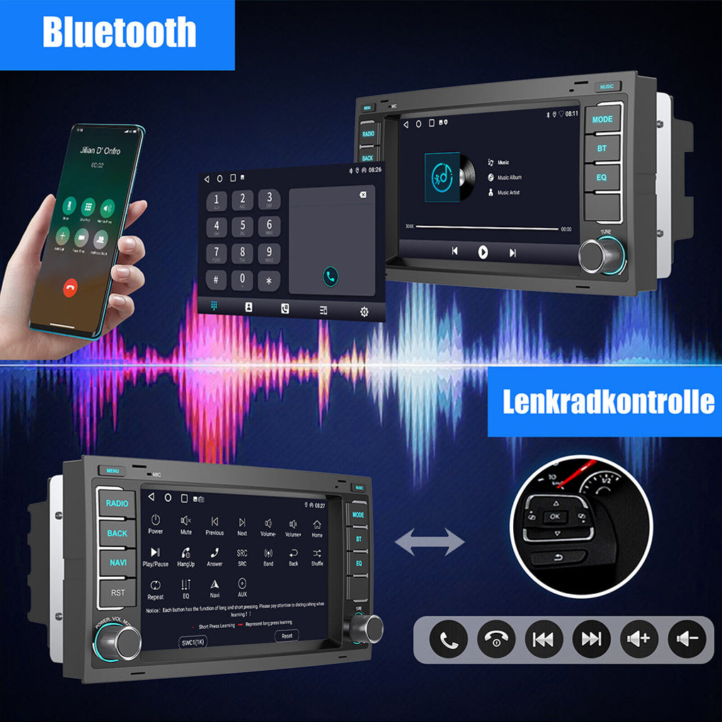 For VW T5 Multivan Transporter DAB+ Android 14 Car Radio Carplay GPS Navi RDS BT