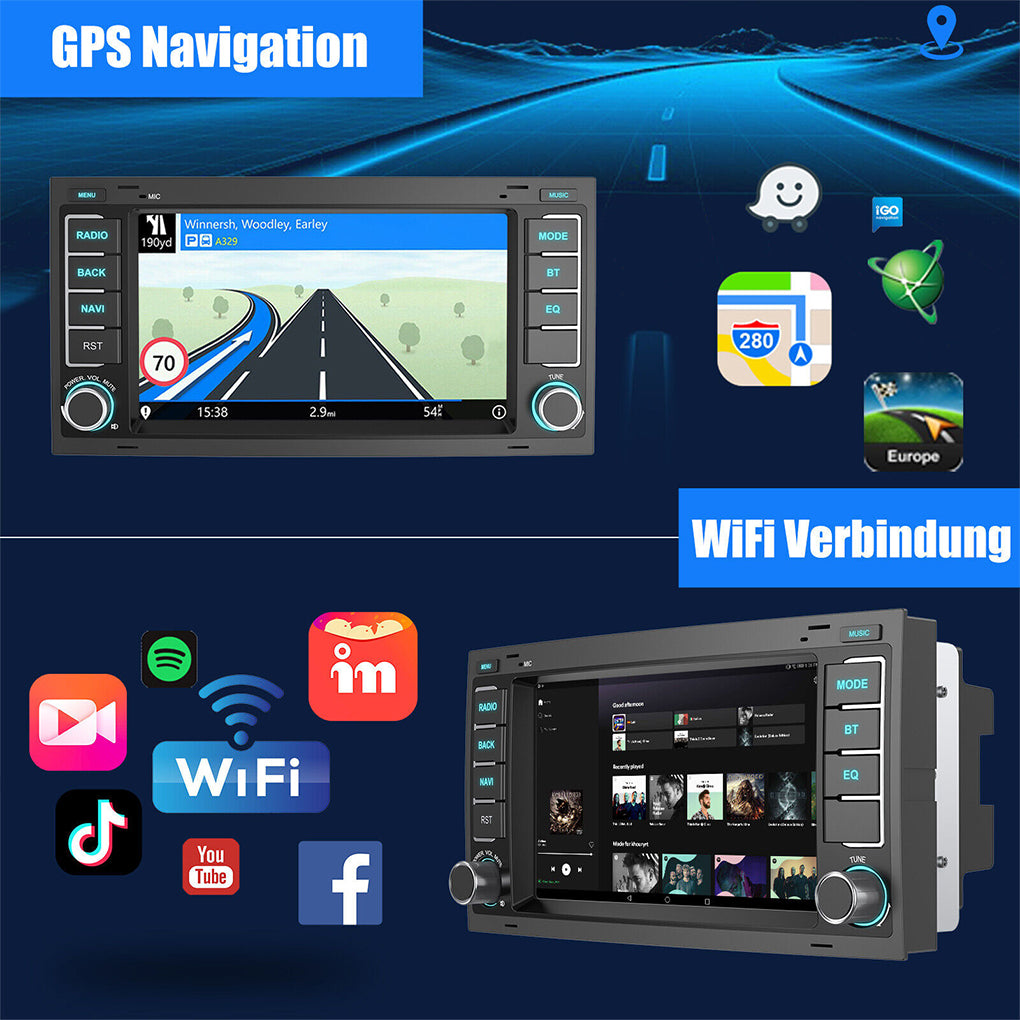 For VW T5 Multivan Transporter DAB+ Android 14 Car Radio Carplay GPS Navi RDS BT