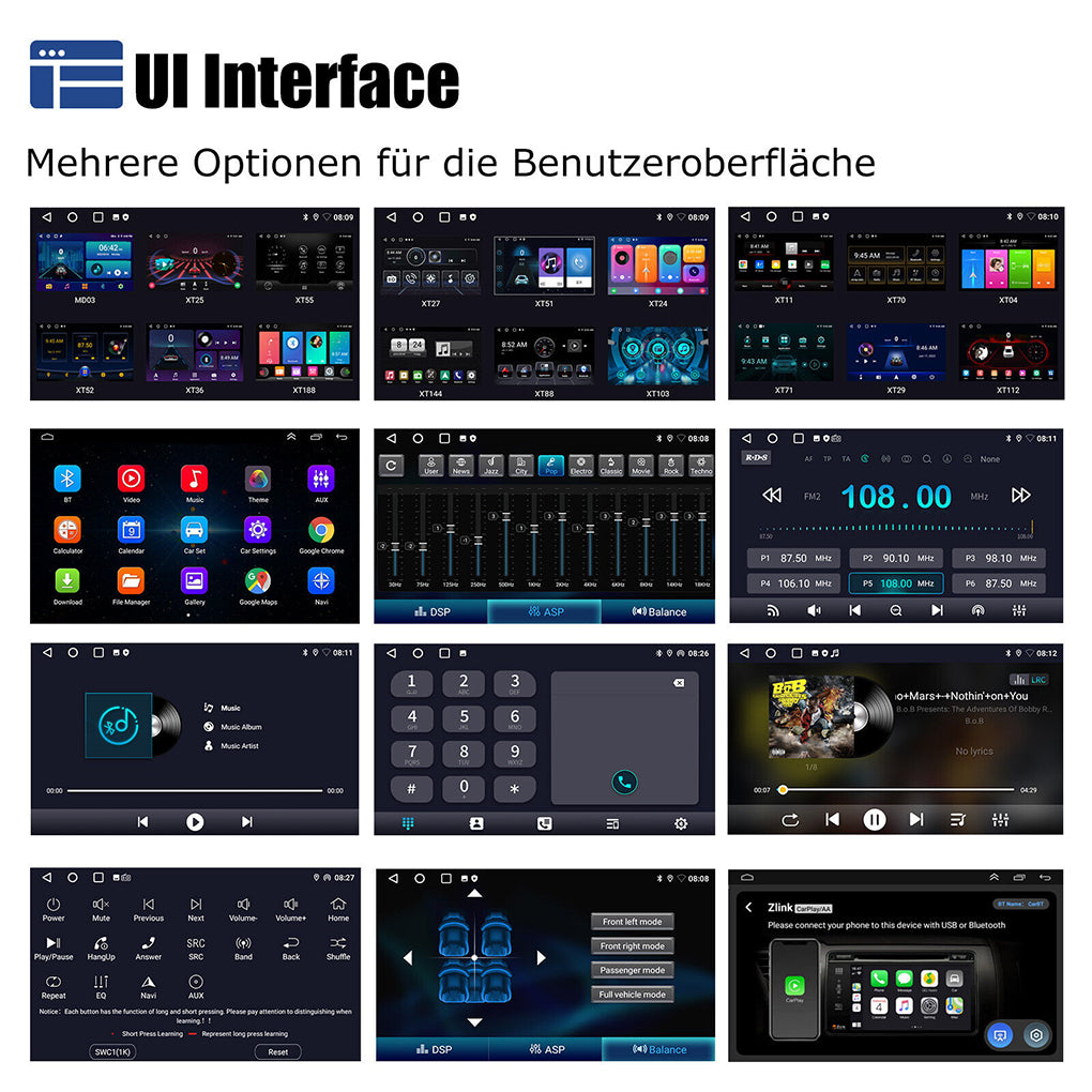 For VW T5 Multivan Transporter DAB+ Android 14 Car Radio Carplay GPS Navi RDS BT