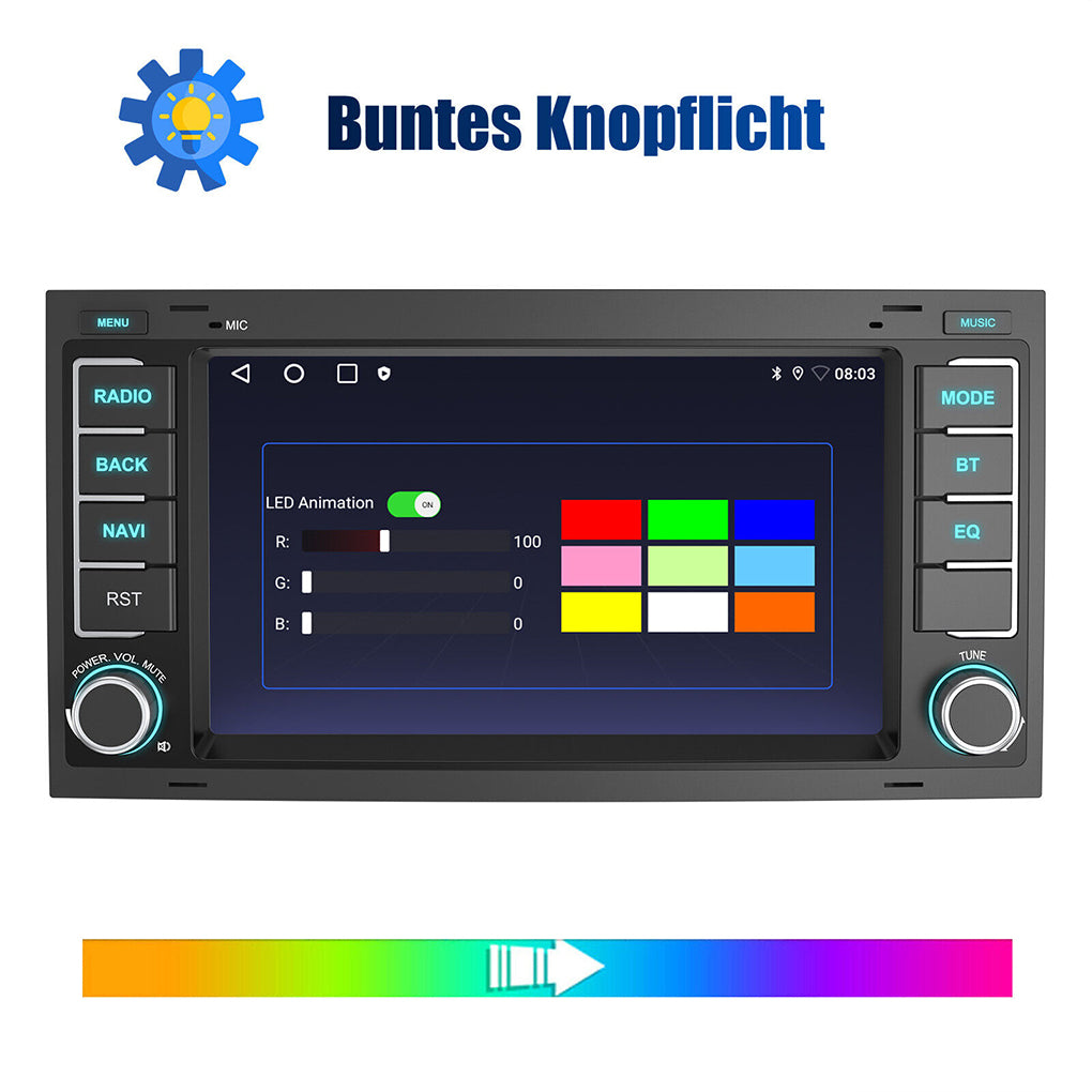 For VW T5 Multivan Transporter DAB+ Android 14 Car Radio Carplay GPS Navi RDS BT