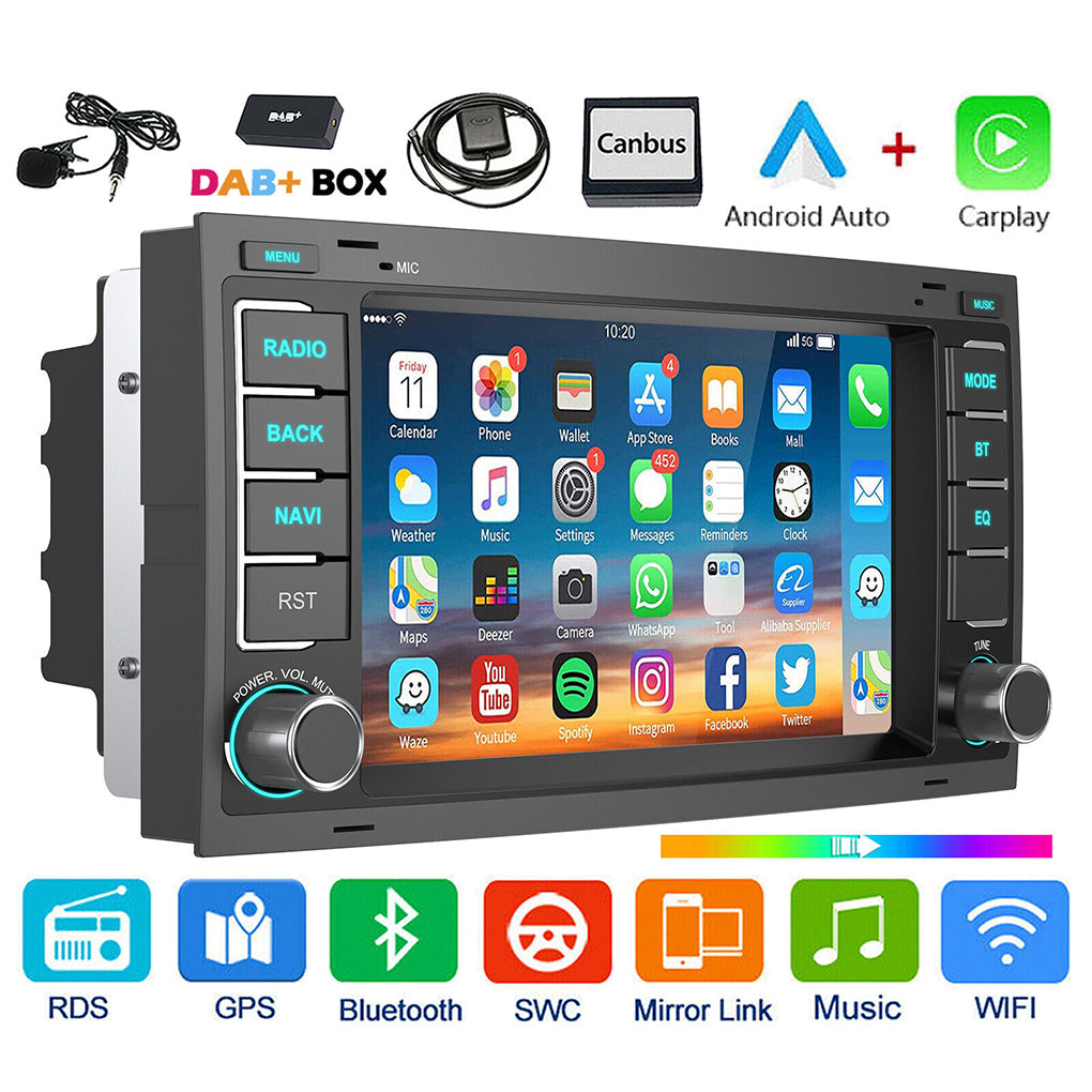 For VW T5 Multivan Transporter DAB+ Android 14 Car Radio Carplay GPS Navi RDS BT
