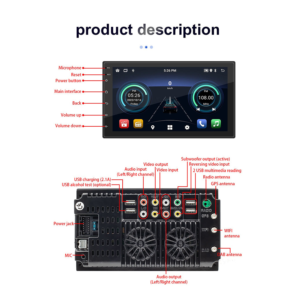 For VW T5 Multivan Transporter DAB+ Android 14 Car Radio Carplay GPS Navi RDS BT