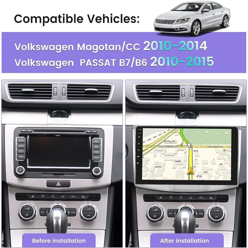 4+64G 8 Core Android 13 Car Radio Apple Carplay GPS Navi for VW Passat B6 B7 CC