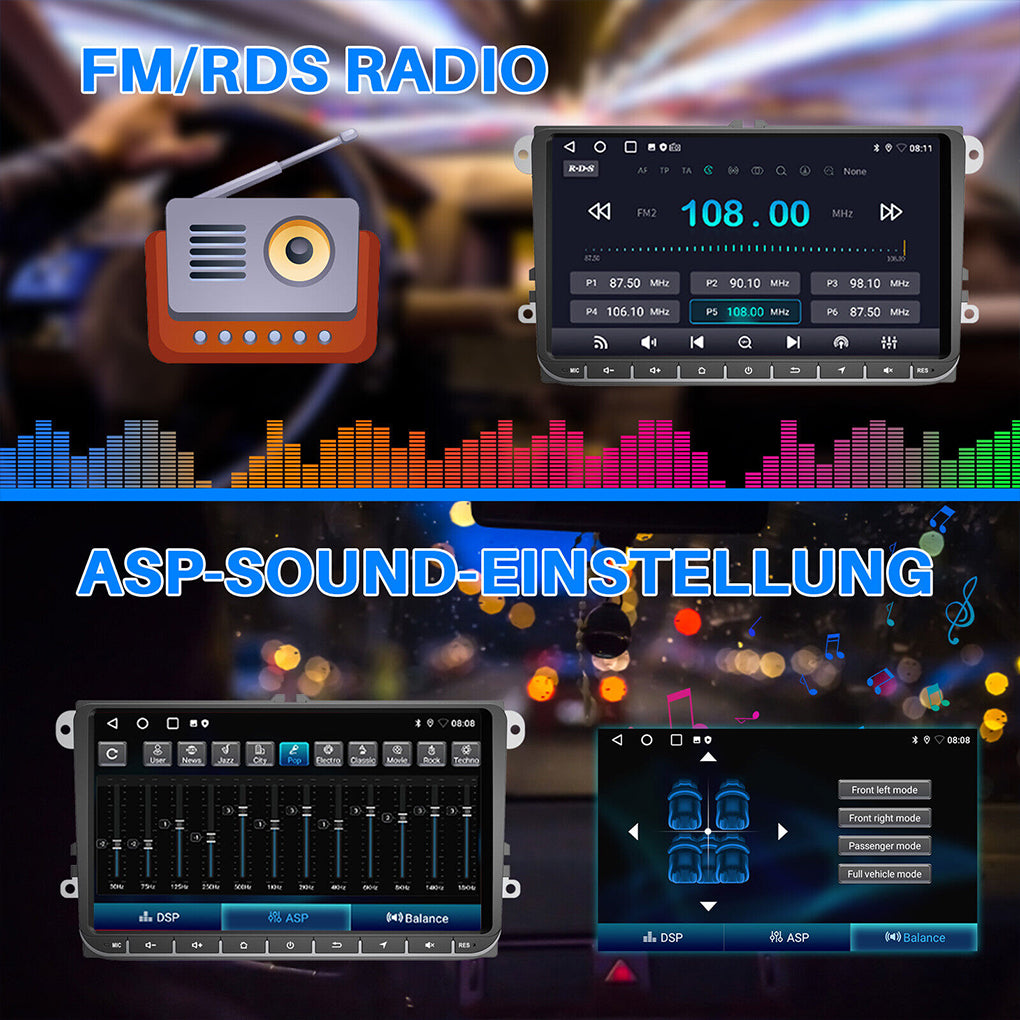 For VW GOLF 5 6 Touran Caddy Passat Car Radio DVR Android 13 Carplay GPS RDS