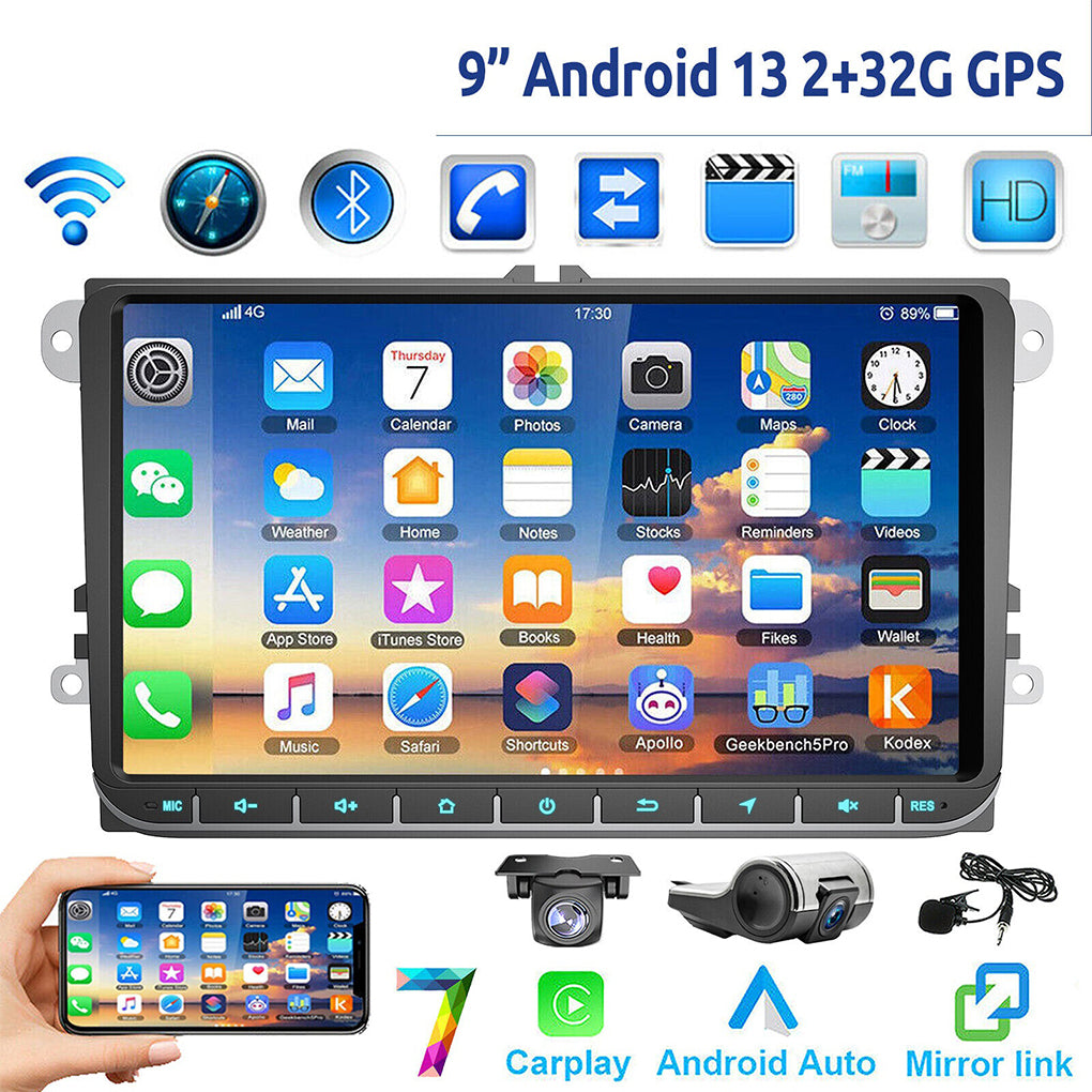For VW GOLF 5 6 Touran Caddy Passat Car Radio DVR Android 13 Carplay GPS RDS