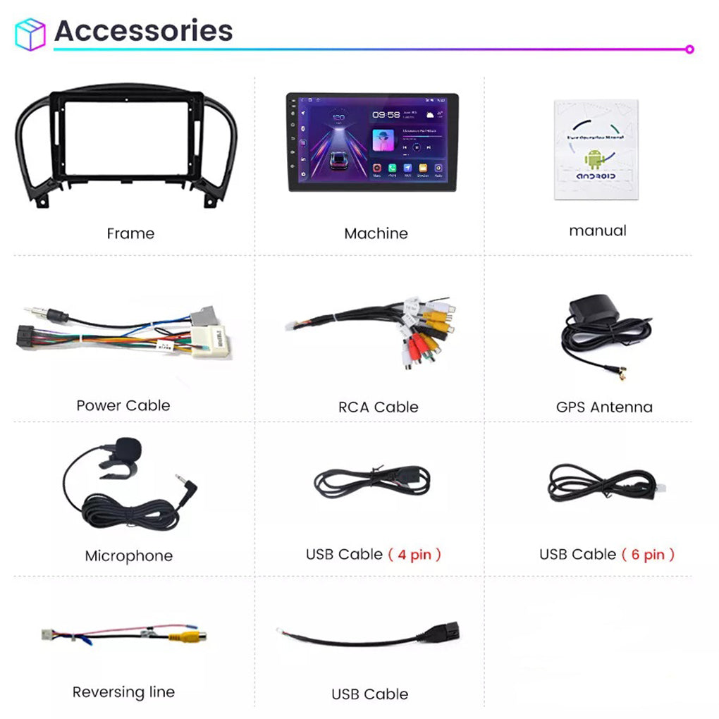 Android 14 Auto&Carplay Car Stereo Radio For Nissan Juke 2010-2014 GPS Navi WIFI