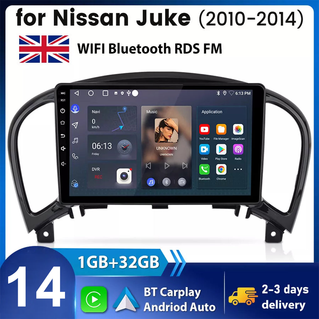 Android 14 Auto&Carplay Car Stereo Radio For Nissan Juke 2010-2014 GPS Navi WIFI