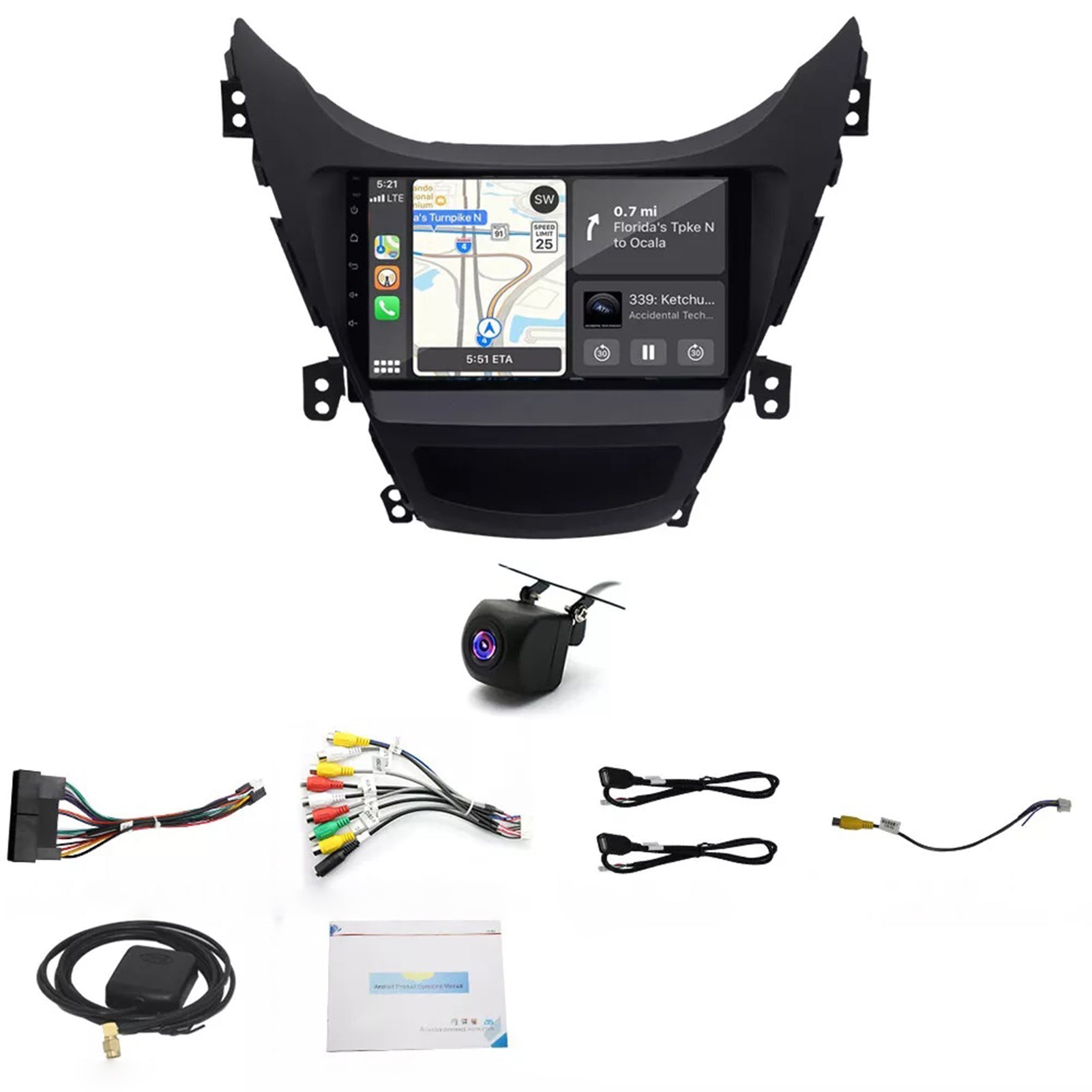 Apple Carplay for Hyundai Elantra 2011-2013 Car Radio Stereo GPS Navigation Android 14