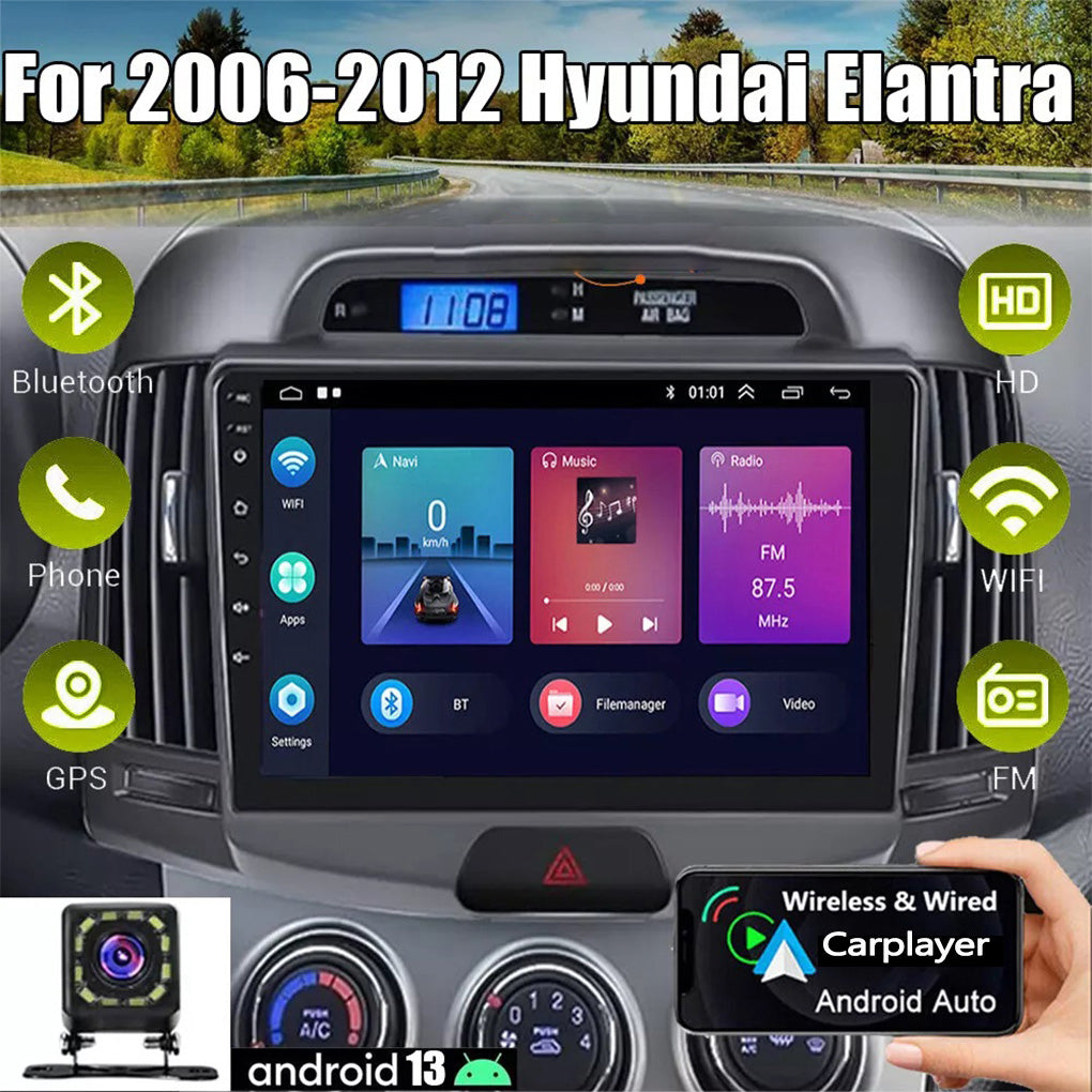 Android 14 Car Stereo Radio GPS Navigation Apple Carplay for Hyundai Elantra 2006-2012