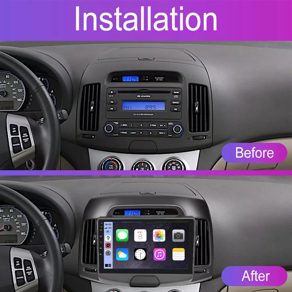 Android 14 Car Stereo Radio GPS Navigation Apple Carplay for Hyundai Elantra 2006-2012