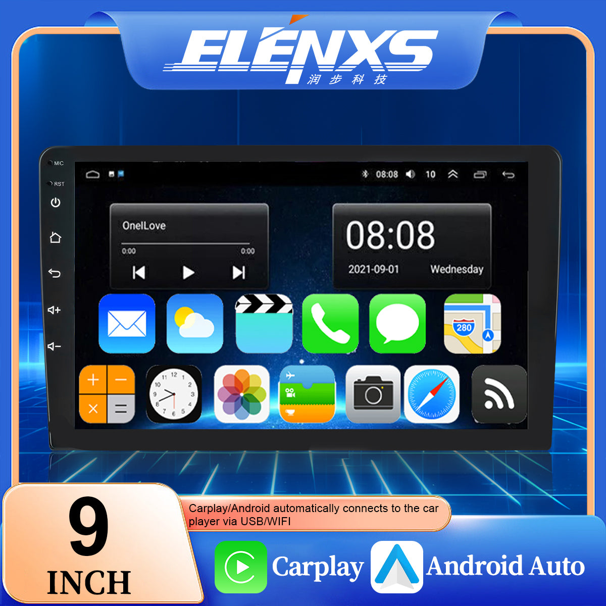 Android 14 Car Stereo Radio GPS Navigation Apple Carplay for Hyundai Elantra 2006-2012