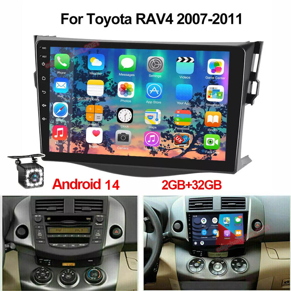For Toyota RAV4 2007-2012 Apple Carplay Android 13 Car GPS Radio Stereo BT Wifi