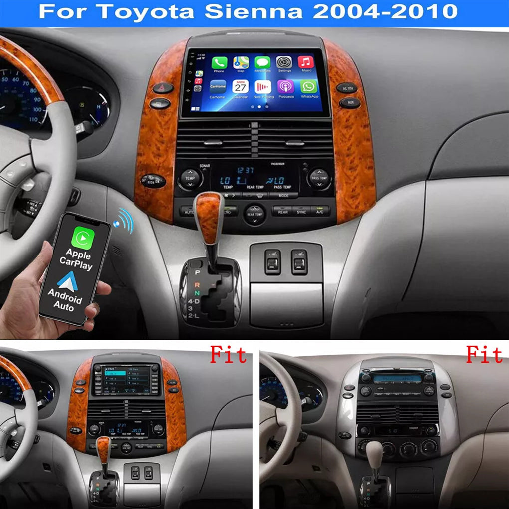 For Toyota Sienna 2004-2010 Android 14 Apple CarPlay Car Radio GPS Navigation with Camera
