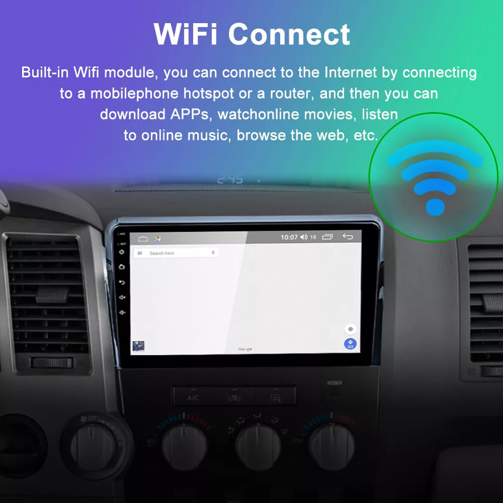 For Toyota Tundra 07-13 Sequoia 08-19 Carplay Car Stereo GPS BT Radio WiFi 10.1"