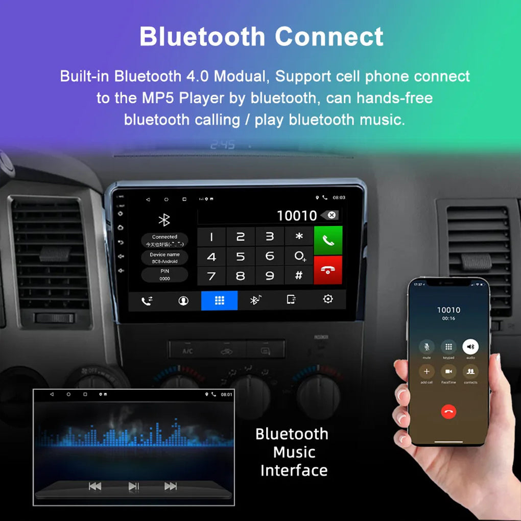 For Toyota Tundra 07-13 Sequoia 08-19 Carplay Car Stereo GPS BT Radio WiFi 10.1"