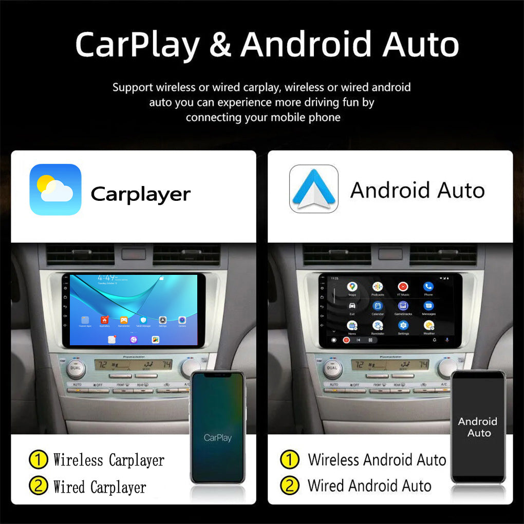 For Toyota Camry 2007-2011 9" Car Stereo Radio Android 14 Carplay GPS Camera