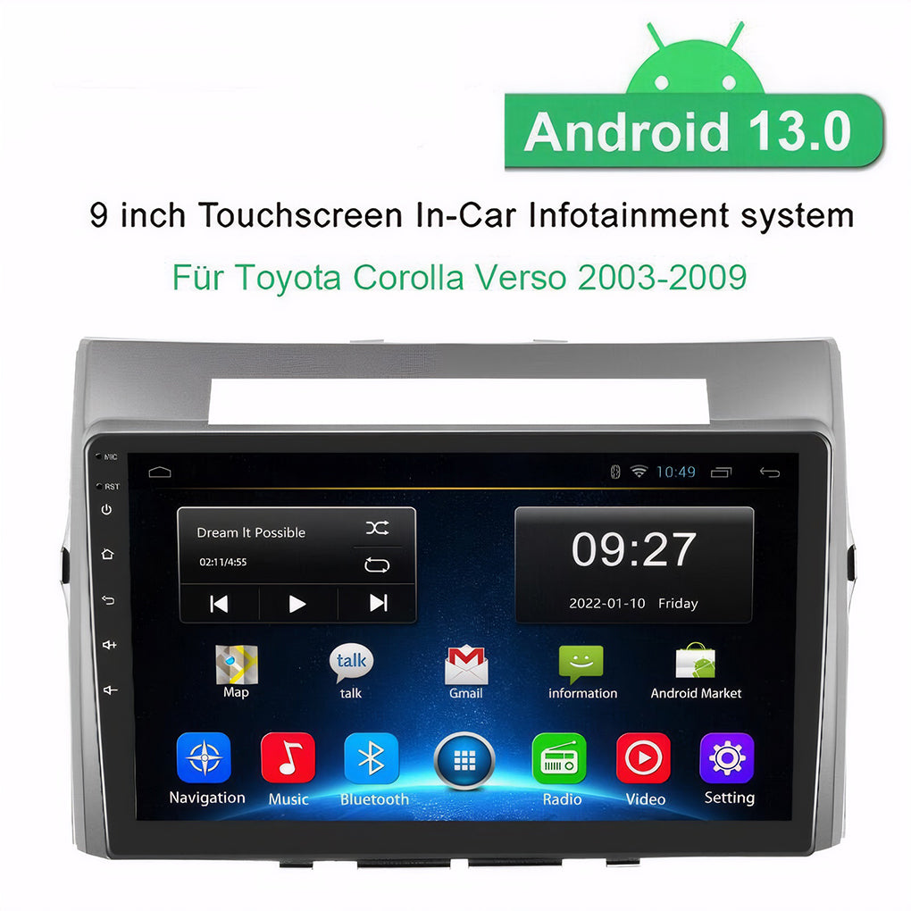 For Toyota Corolla 9-inch Yizhi/Verso 03-09 Android 14 navigation central control integrated car radio