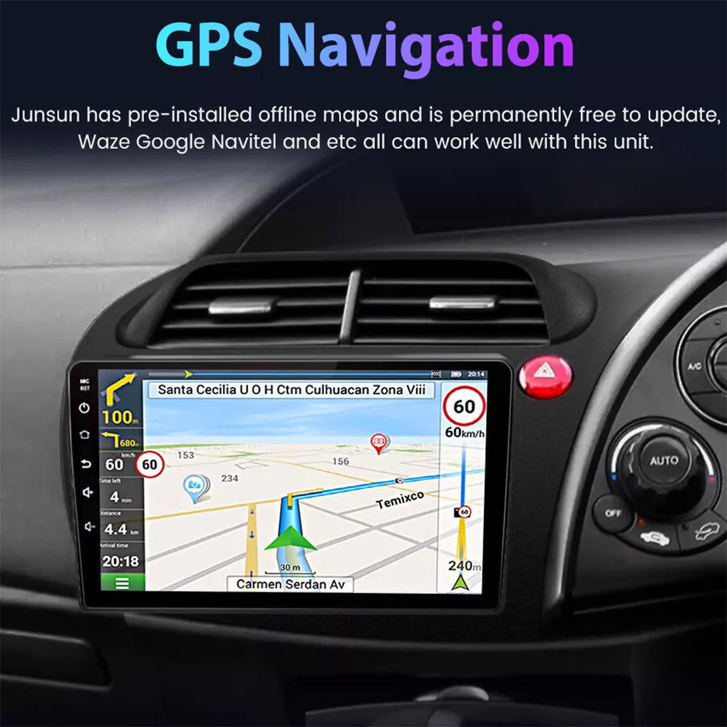 For 2005-2011 Honda Civic Hatchback Car Stereo Radio GPS BT Carplay Android Auto