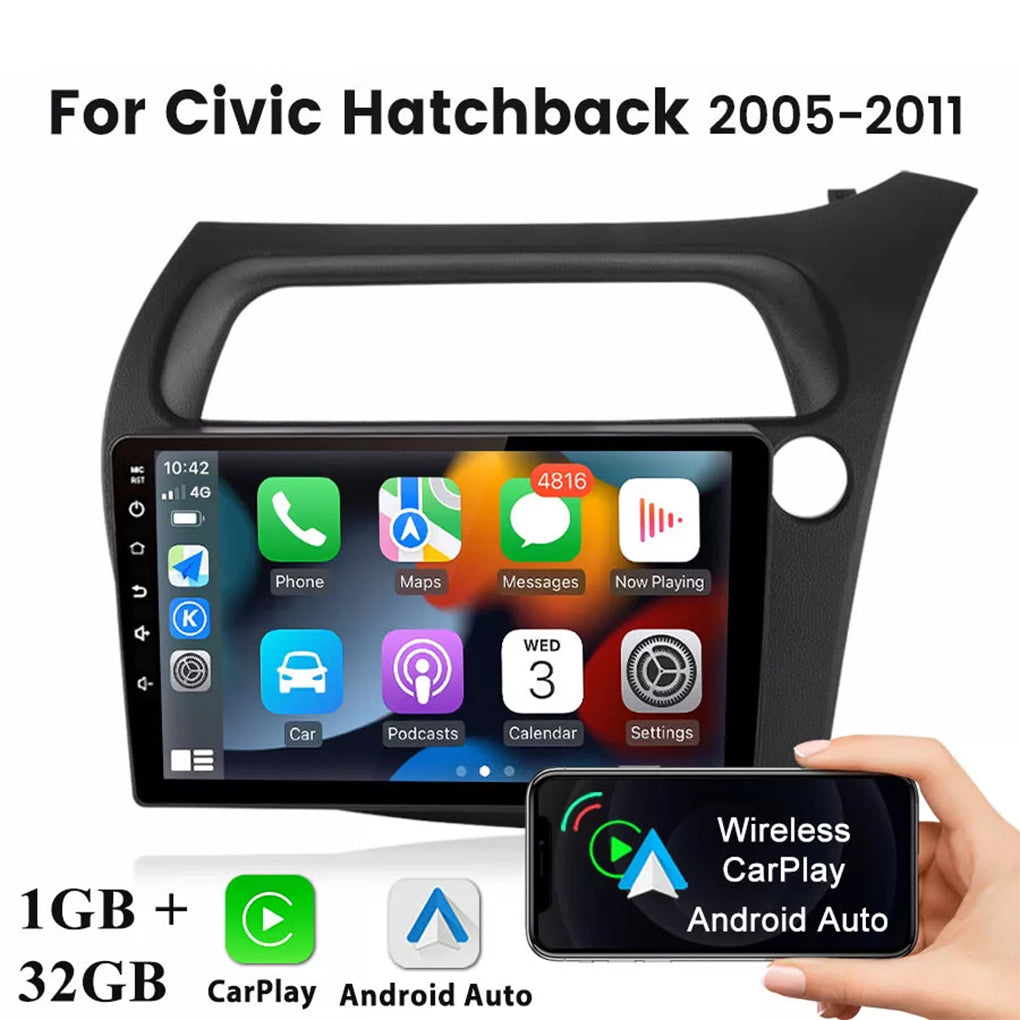 For 2005-2011 Honda Civic Hatchback Car Stereo Radio GPS BT Carplay Android Auto