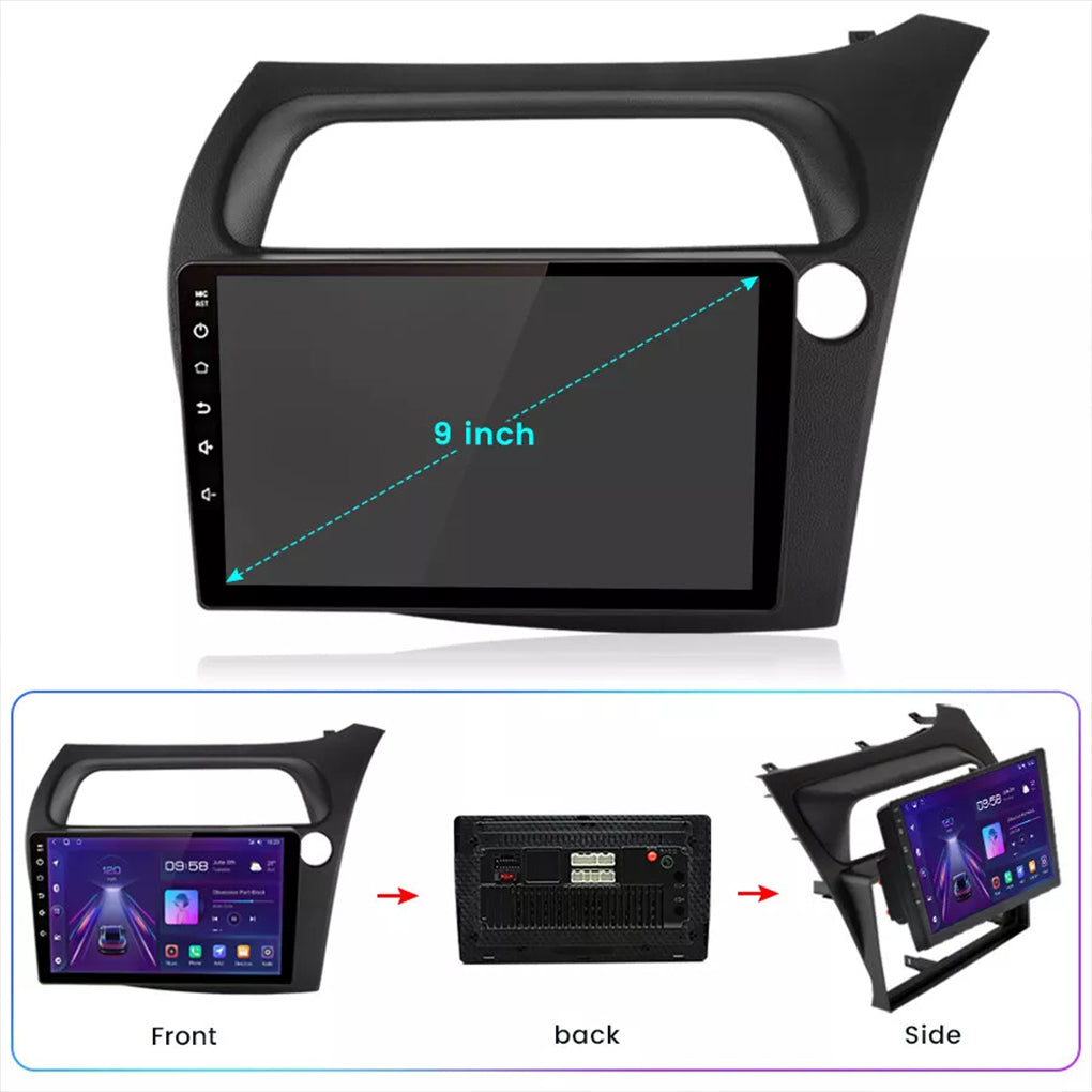 For 2005-2011 Honda Civic Hatchback Car Stereo Radio GPS BT Carplay Android Auto