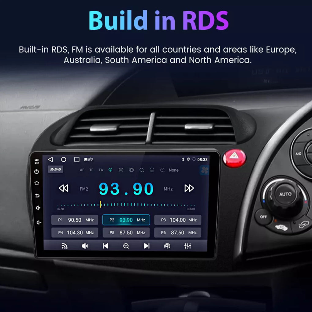 For 2005-2011 Honda Civic Hatchback Car Stereo Radio GPS BT Carplay Android Auto