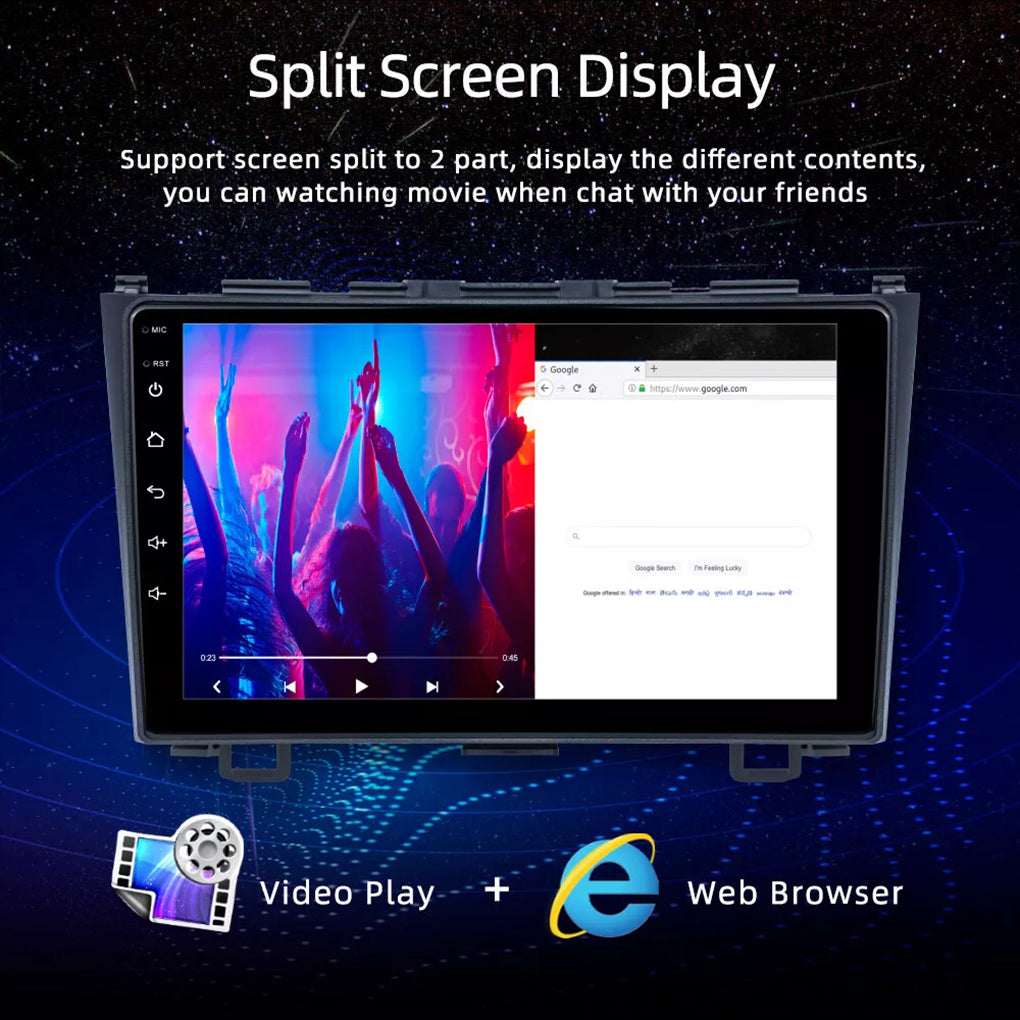 Car Stereo Radio For Honda CRV Carplay Android 14 2007-2011 Navigation WiFi BT GPS+Camera