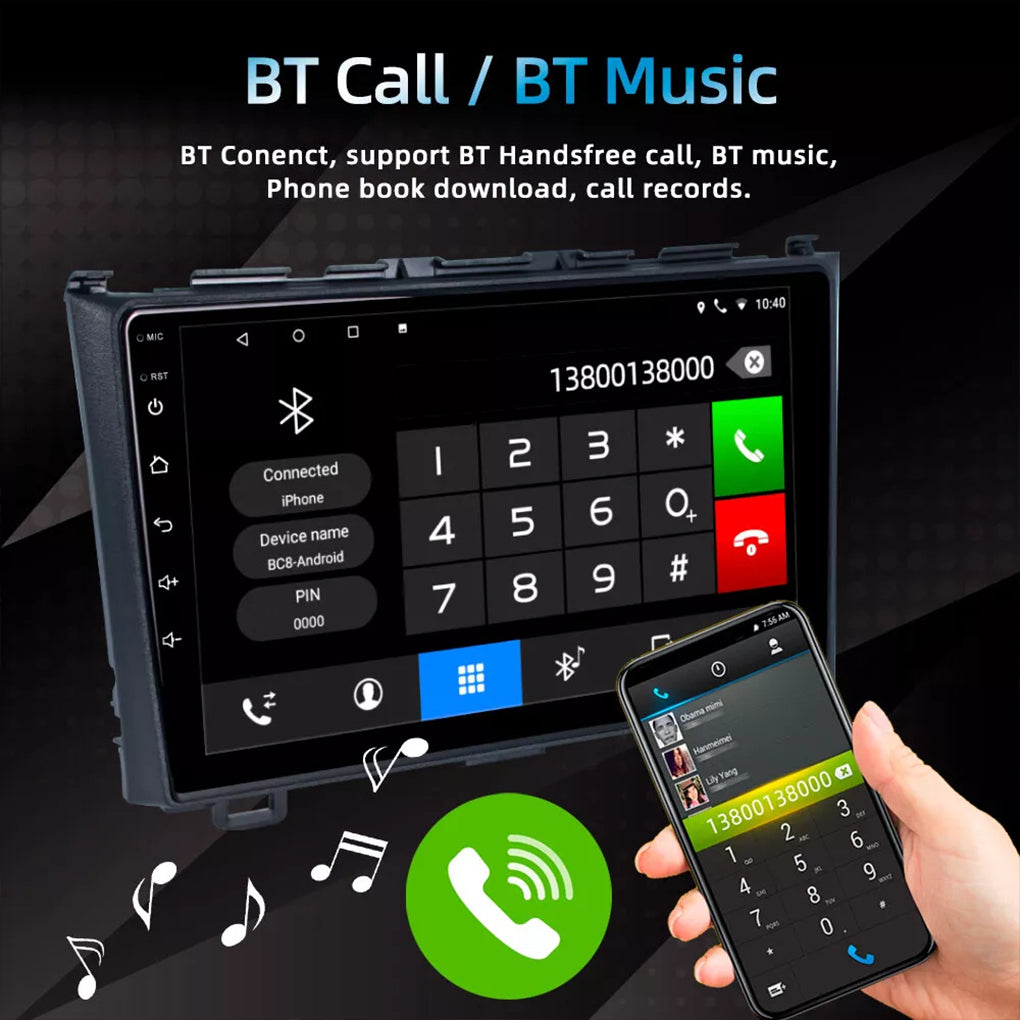 Car Stereo Radio For Honda CRV Carplay Android 14 2007-2011 Navigation WiFi BT GPS+Camera